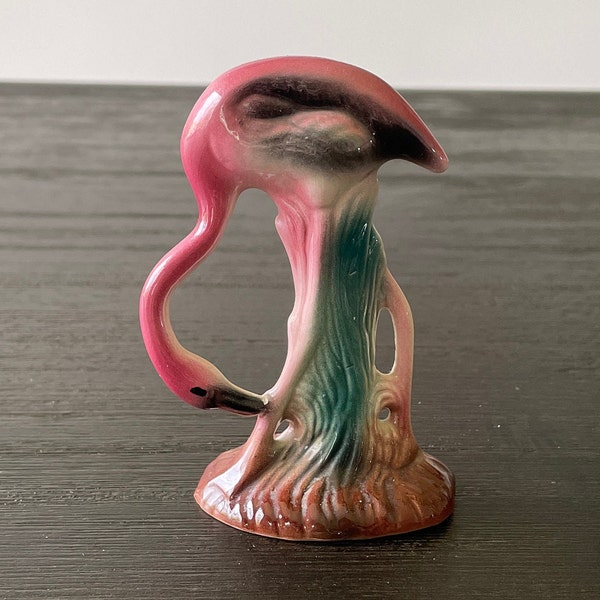 Vintage Mid-Century Tropical Pink Flamingo Figurine