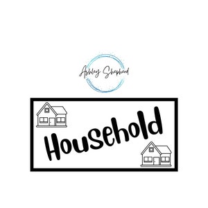 Puede incluir: Diseño imprimible en blanco y negro con la palabra "Hogar" en negrita. El diseño presenta dos contornos simples de casas.