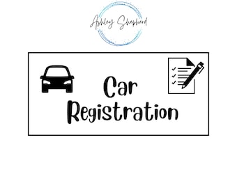 Car Registration Savings for A6 Cash Envelopes | Printable | Fits in A6 Budget Binder | Budget Binder Insert | Cash Envelopes