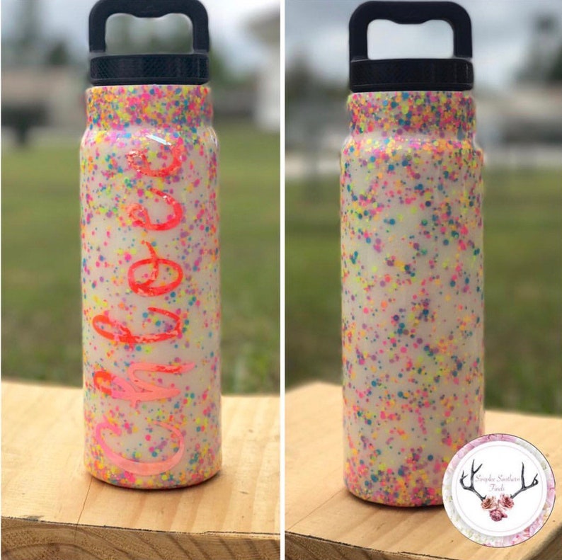 Confetti water bottle Etsy