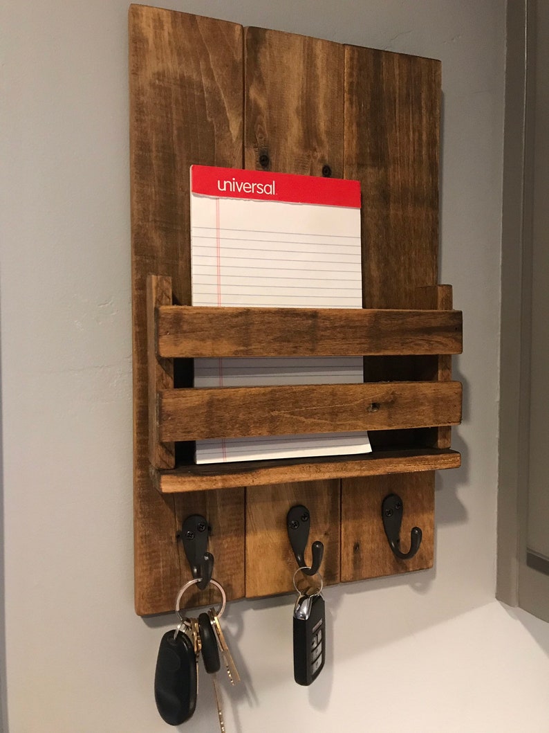 Mail Organizer Key Holder Mail Caddy Wood Mail Organizer Etsy