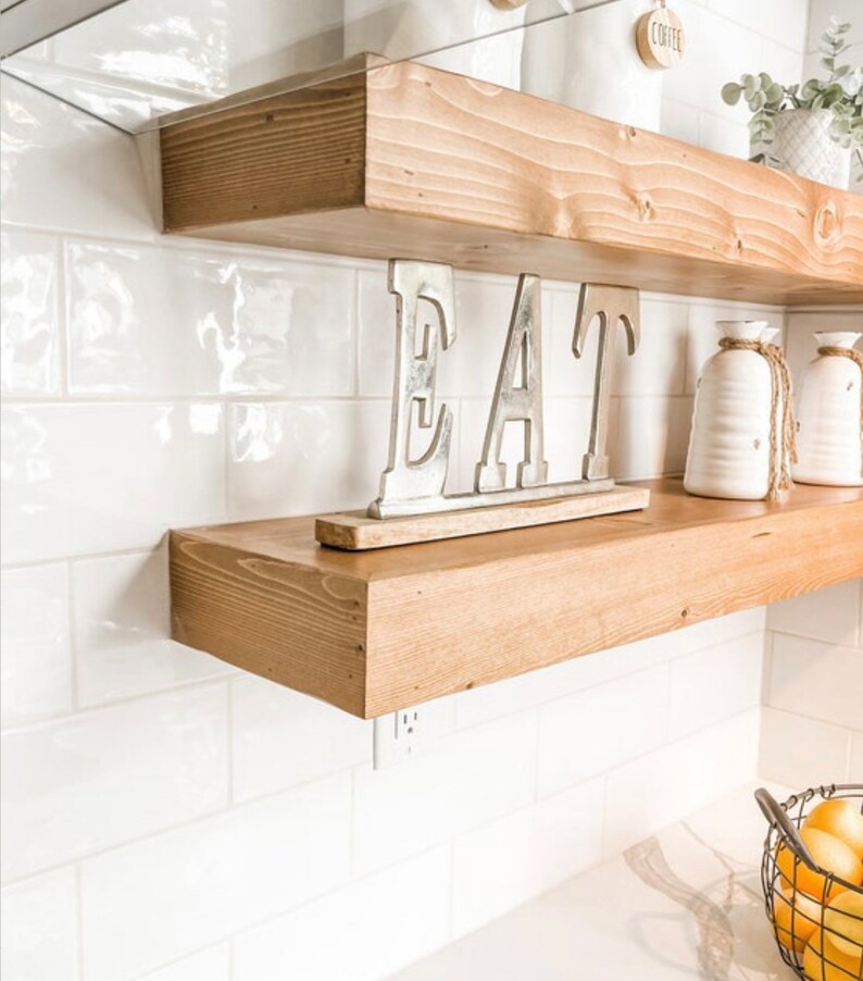 Rustic Wood Floating Shelves 8 Inches Deep Rustic Floating Etsy