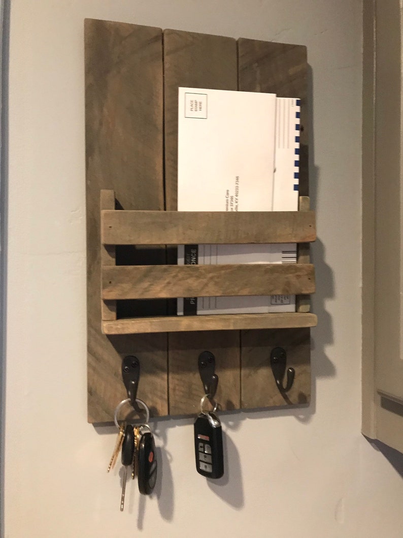 Mail Organizer Key Holder Mail Caddy Wood Mail Organizer Etsy
