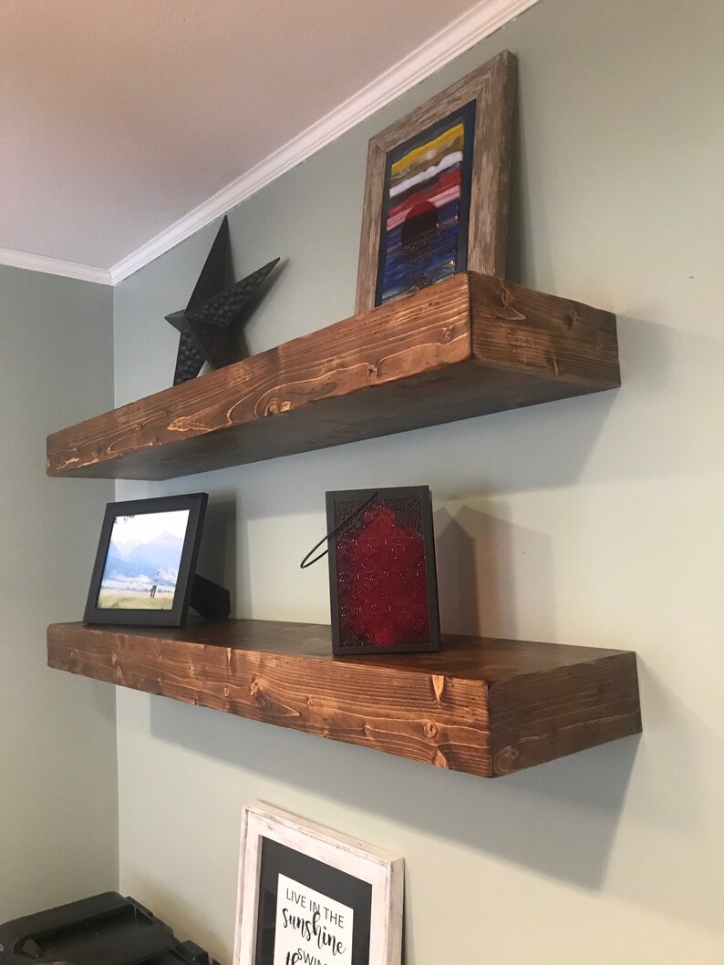 Rustic Foating Shelves 10 Inches Deep Floating Shelf Open Etsy