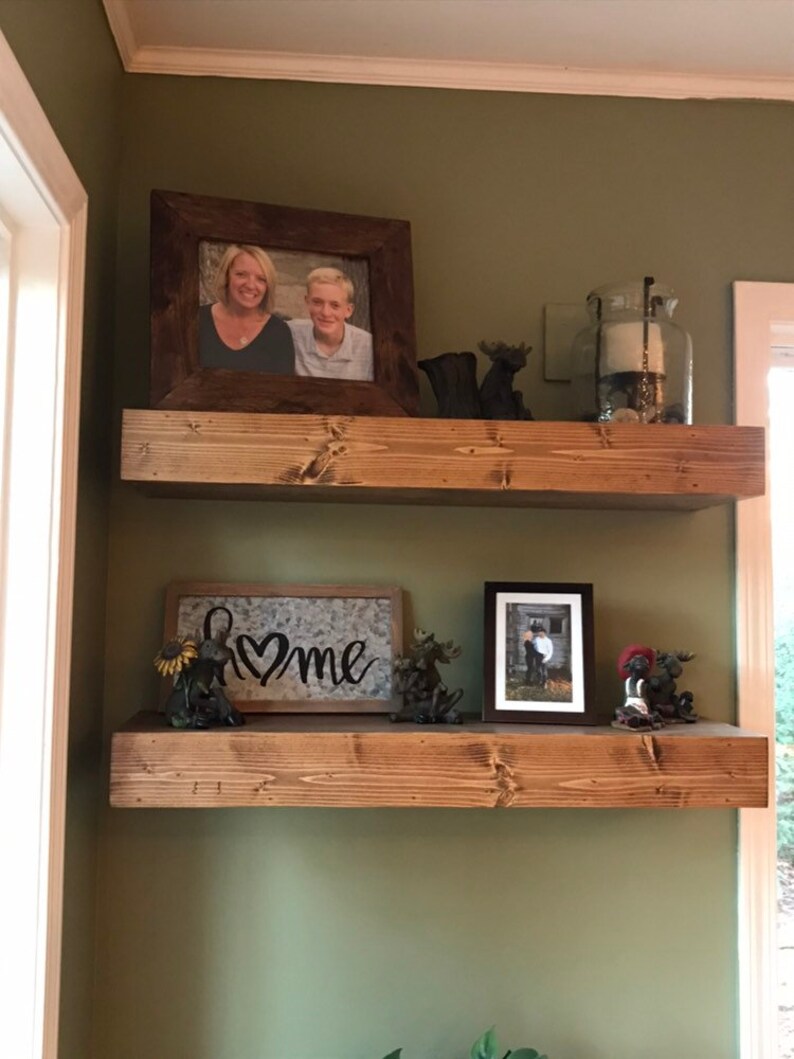 Rustic Wood Floating Shelves 8 inches Deep Rustic Floating Etsy