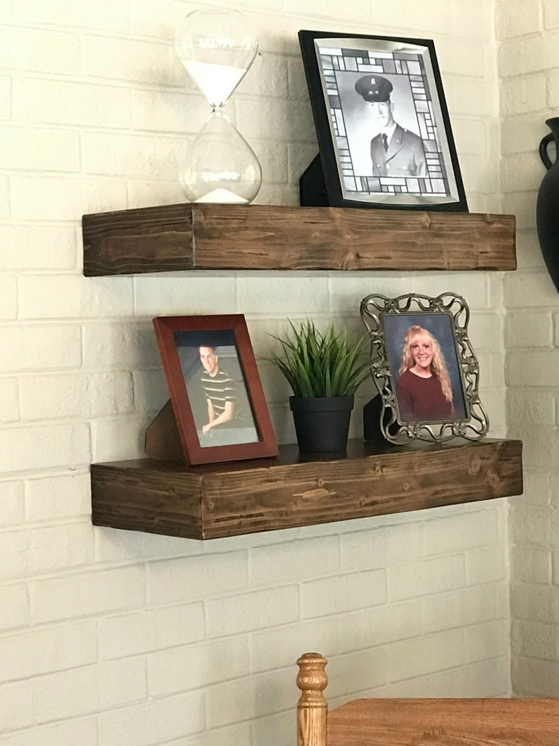 Rustic Wood Floating Shelves 8 Inches Deep Rustic Floating Etsy