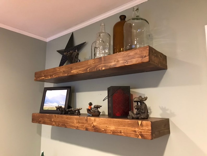 Rustic Wood Floating Shelves 8 Inches Deep Rustic Floating Etsy