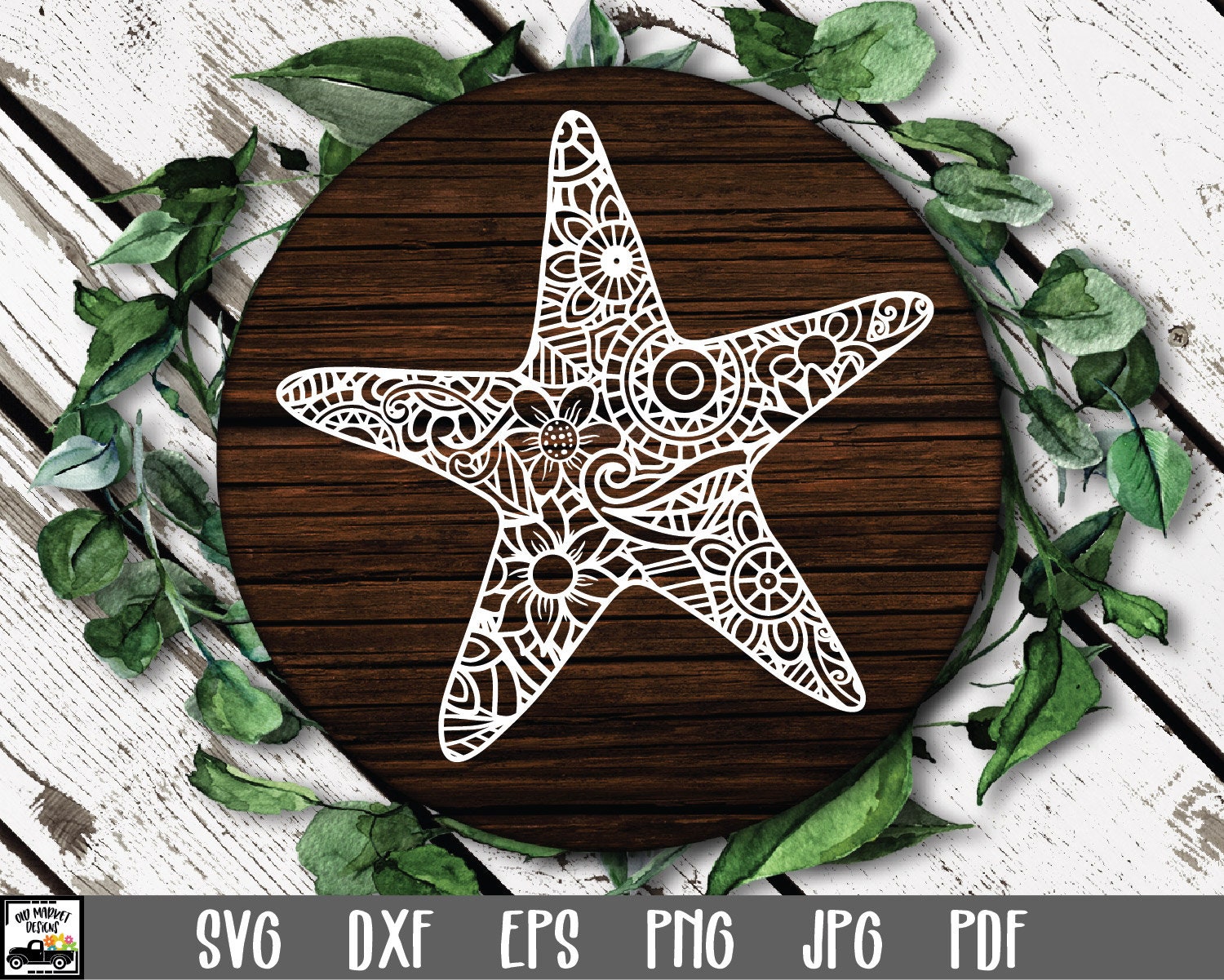 Starfish Mandala SVG File Mandala Starfish SVG Cut File | Etsy