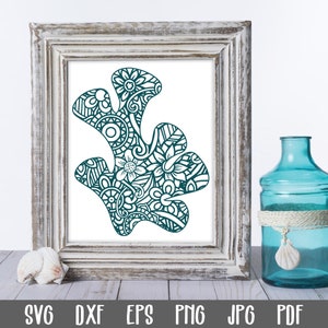 Coral Mandala SVG File - Mandala Coral SVG Cut File - Clip Art - Printable Art Print - Cutting Files - Seashell Cut File