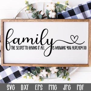 Arquivo SVG de placa de família - Arquivo SVG de família - Arquivo de corte de placa de família - Clip Art - Arquivos de corte - Placa de fazenda Svg