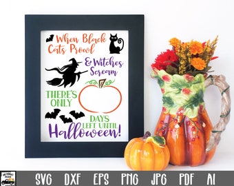 Halloween Countdown SVG  file - Days Until Halloween SVG Cut File -  Printable Countdown Calendar Printable - Cutting Files