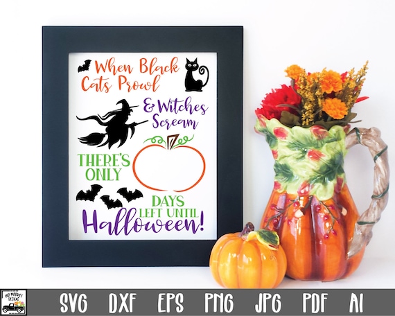 Halloween Countdown SVG  file - Days Until Halloween SVG Cut File -  Printable Countdown Calendar Printable - Cutting Files