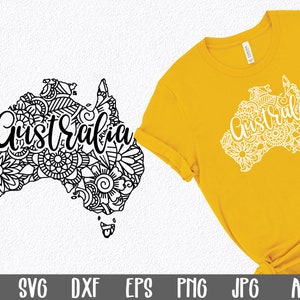 Archivo SVG de Australia - Archivo de corte SVG de mandala de Australia - Imágenes prediseñadas de mandala - Impresión artística - Archivo SVG de mandala de Australia - Archivo de sublimación