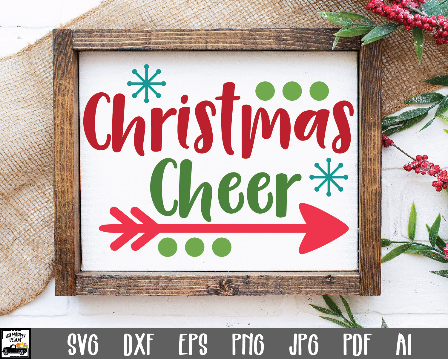 Christmas Cheer SVG Cut file - Christmas SVG File - Clip Art - Printable Art Print - Cutting Files - Christmas Sublimation File