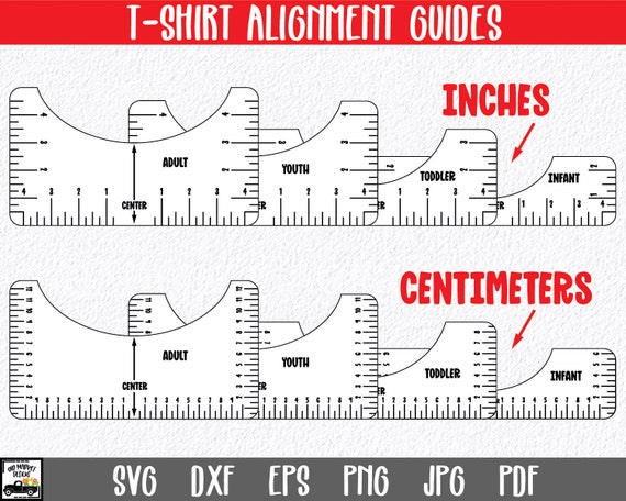 T-Shirt Placement Ruler Bundle SVG DXF PNG, T- shirt ruler Alignment  Placement Centering, Laser Cut Glowforge files - Ruler t shirt stamps