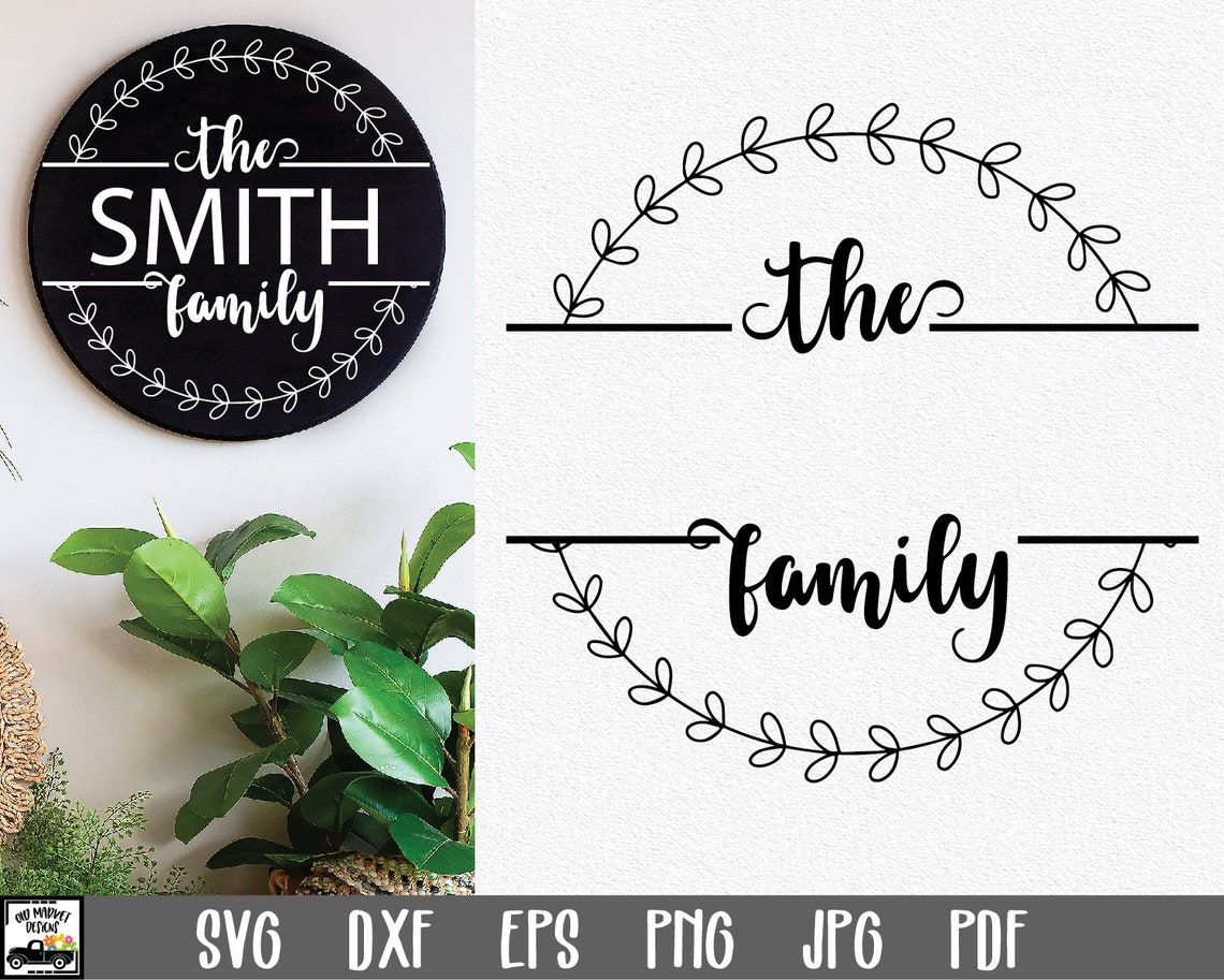 Family Name SVG File Family Monogram Sign SVG File Round - Etsy