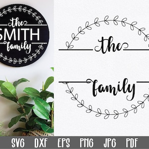 Family Name SVG File - Family Monogram Sign SVG File - Round Sign SVG - Clip Art - Cutting Files - Farmhouse Round Wood Sign Design