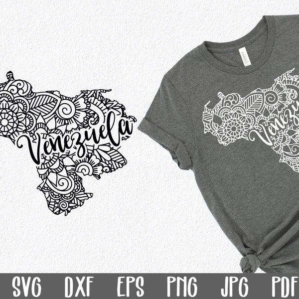 Venezuela SVG File  - Venezuela Mandala SVG Cut File - Mandala Clip Art - Art Print - Mandala Venezuela SVG File - Sublimation File