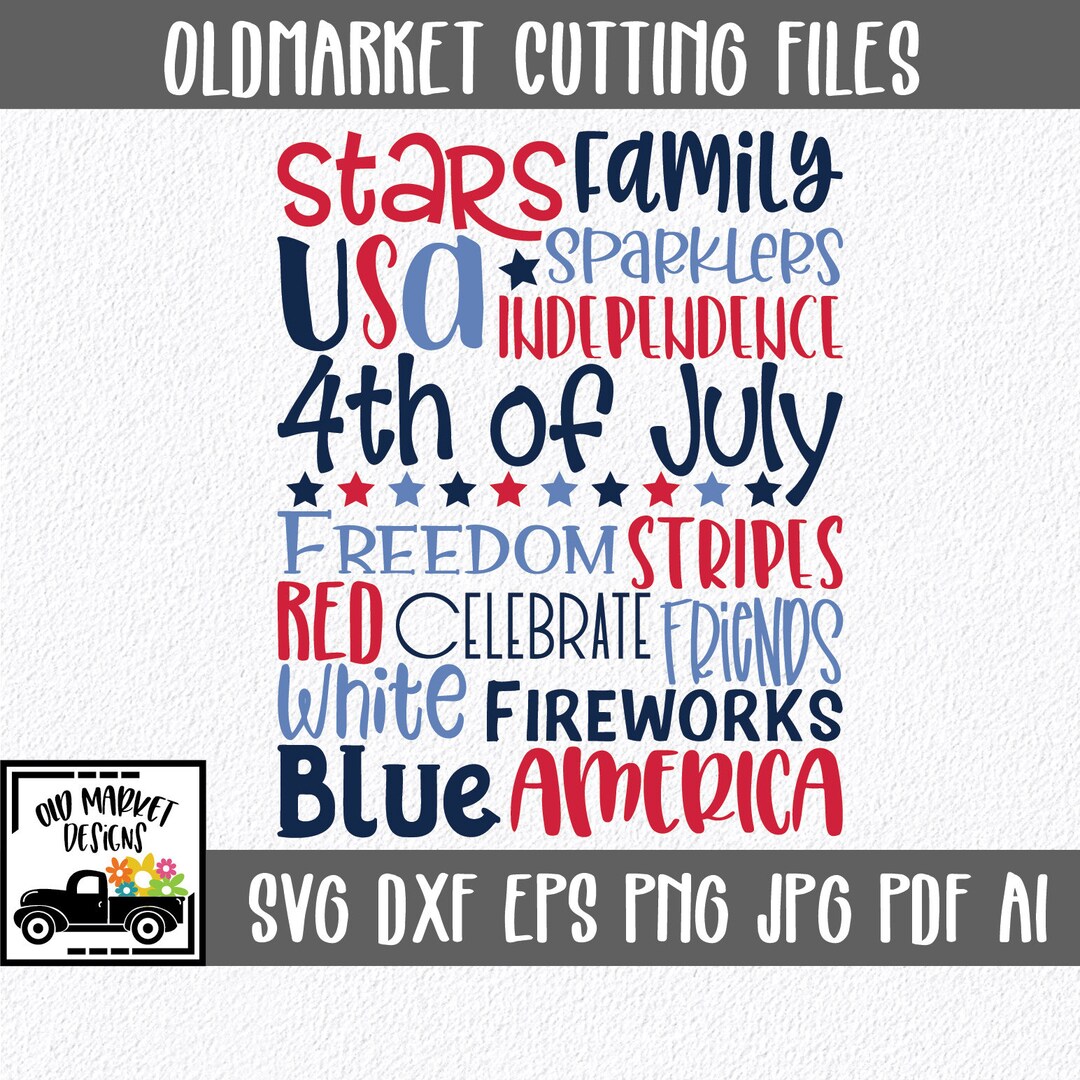 4th of July Subway Art SVG Cut File - Patriotic SVG - Clip Art ...