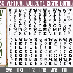 Pacote SVG de boas-vindas verticais - 30 arquivos SVG de placas de boas-vindas - Pacote de boas-vindas - Placa de boas-vindas de fazenda SVG - Placa de boas-vindas SvG - Arquivo de corte de boas-vindas