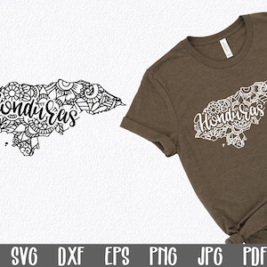 Honduras SVG File  - Honduras Mandala SVG Cut File - Mandala Clip Art - Art Print - Mandala Honduras SVG File - Sublimation File