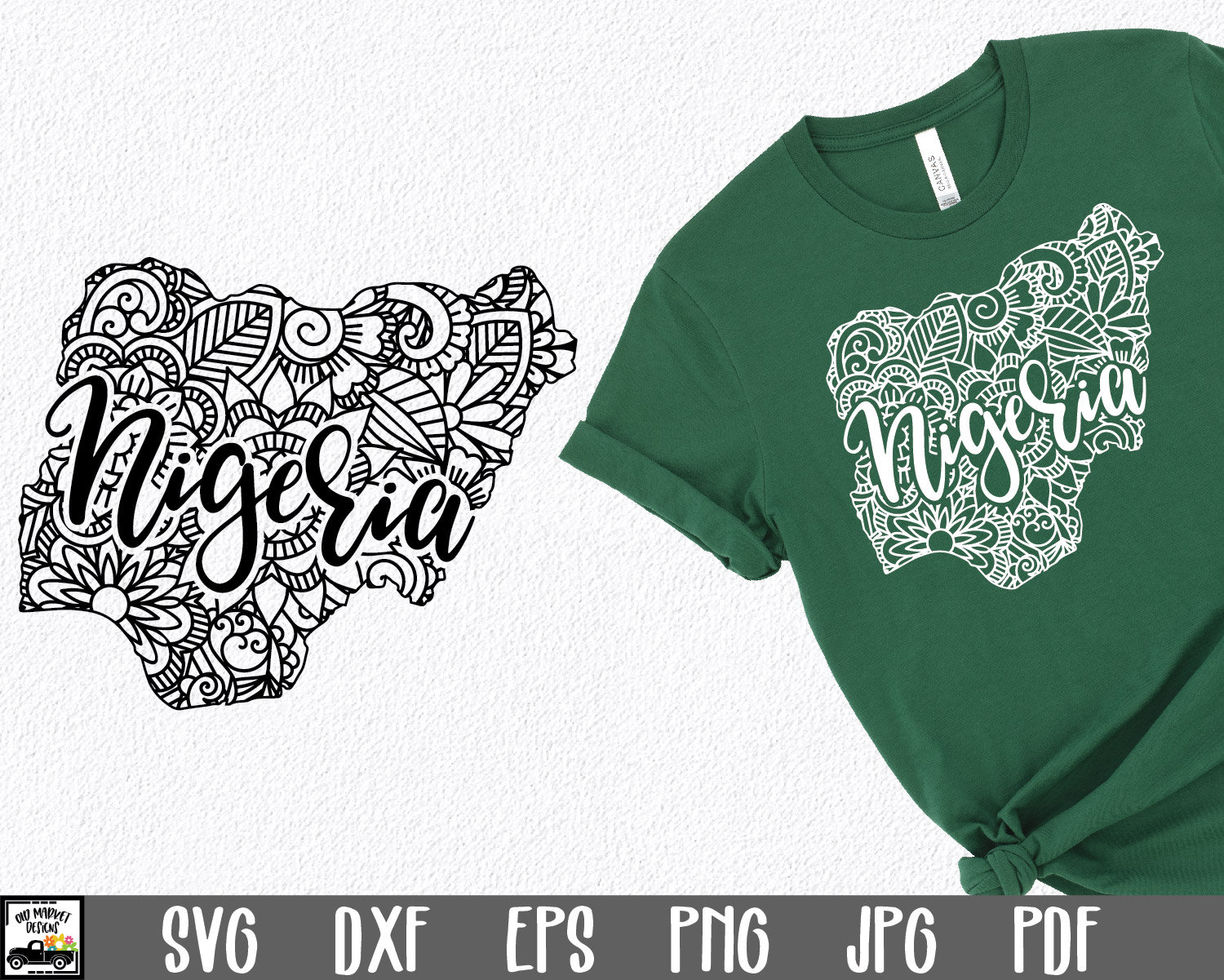 Nigeria SVG File  - Nigeria Mandala SVG Cut File - Mandala Clip Art - Art Print - Mandala Nigeria SVG File - Sublimation File
