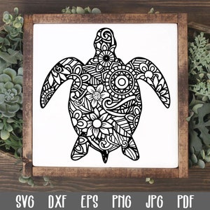Sea Turtle Mandala SVG File - Mandala Sea Turtle SVG Cut File - Clip Art - Printable Art Print - Cutting Files - Sea Turtle Cut File