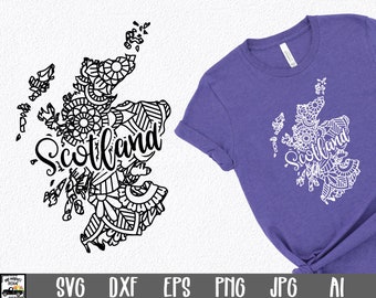 Scotland SVG File  - Scotland Mandala SVG Cut File - Mandala Clip Art - Art Print - Mandala Scotland SVG File - Sublimation File