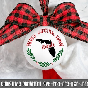 Florida Weihnachtsverzierung SVG-Datei - Weihnachtsverzierung SVG-Datei - Weihnachten SVG-Datei - Weihnachtszustand Verzierung - Sublimation