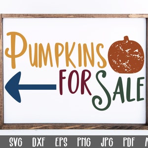 Pompoenen te koop gesneden SVG-bestand - herfst boerderij SVG - herfst illustraties - afdrukbare Art Print - snijbestanden - svg - eps - dxf - png - jpeg