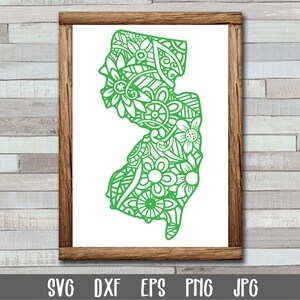 New Jersey SVG File - New Jersey State Mandala SVG File - New Jersey Mandala SVG File - Mandala State Svg - State Clip Art - Art Print