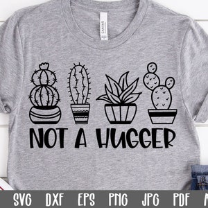 Pas un câlin SVG coupe fichier - fichier SVG cactus - impression d'art imprimable - Clip Art - fichiers de coupe - clipart - sublimation - svg - eps-dxf