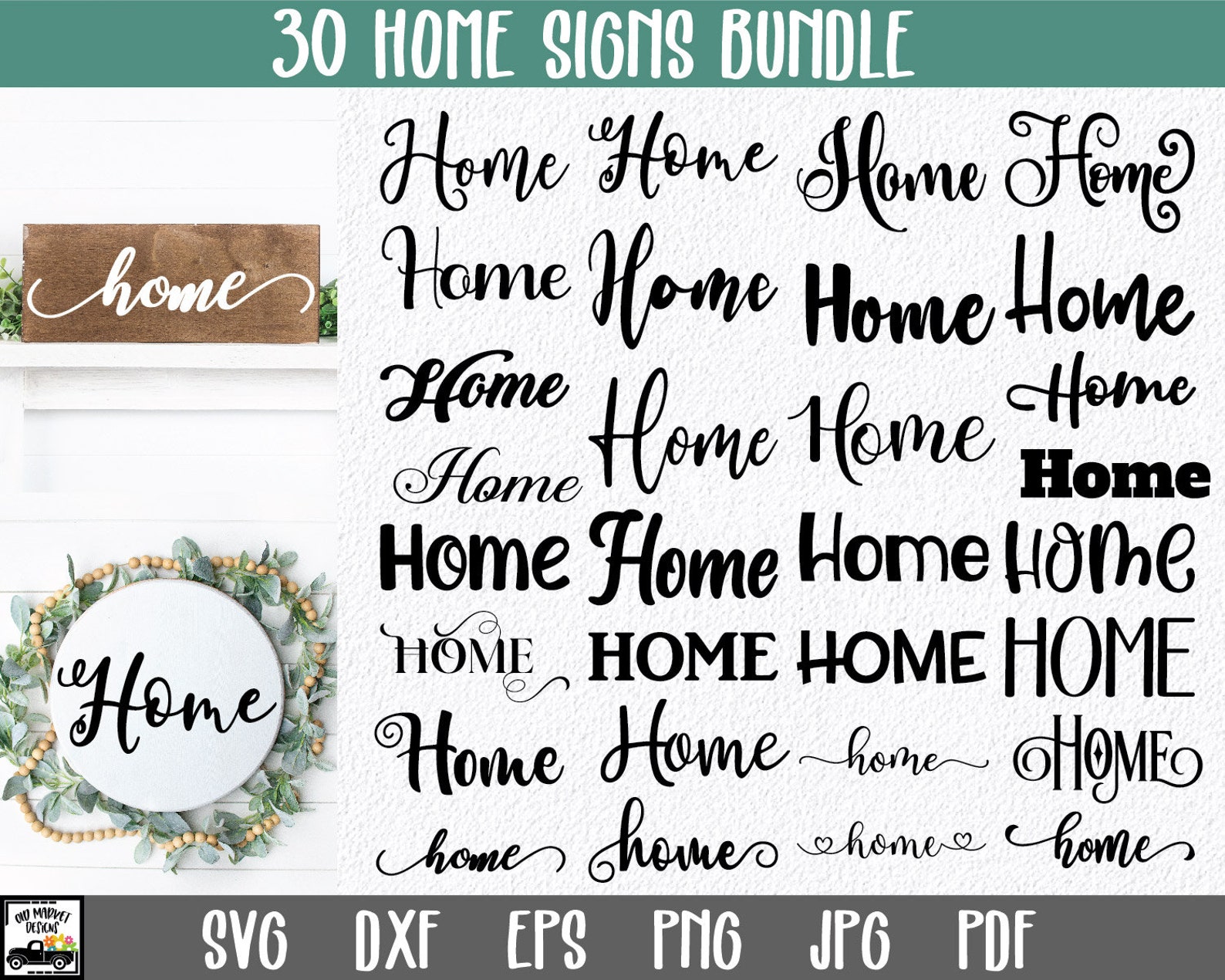 Home SVG Bundle - 30 Home Sign SVG Files - Home Bundle - Farmhouse ...