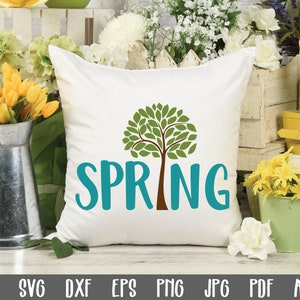 Spring with Tree SVG Cut file - Spring SVG File - Clip Art - Printable Art Print - Cutting Files - Spring Sublimation File