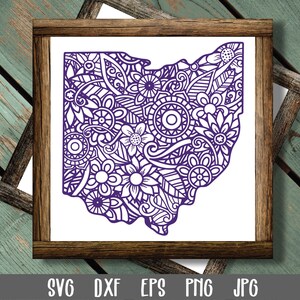 Ohio SVG File - Ohio State Mandala SVG File - Ohio Mandala SVG File - Mandala Ohio State Svg - State Clip Art - Art Print