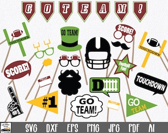 Football Photo Booth Props SVG Files - Printable and Cuttable File - Over 45 Photobooth Prop Images - INSTaNT DOWNLoAD