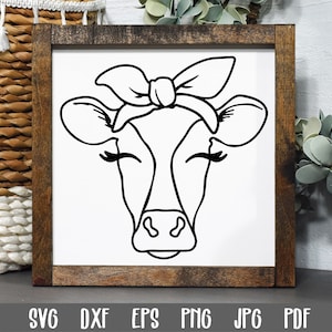 Cow with Bandana SVG File - Cow Face SVG - Cow Clip Art - Cow Printable Art Print - Cutting Files - Cow Cut file - Cow SVG File