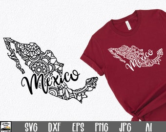 Mexico SVG File  - Mexico Mandala SVG Cut File - Mandala Clip Art - Art Print - Mandala Mexico SVG File - Sublimation File
