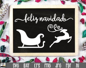 Feliz Navidad SVG Cut File - Christmas SVG File - Clip Art - Printable Art Print - Cutting Files - Christmas Cut File - Sublimation