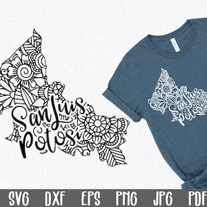 Fichier SVG San Luis Potosí - San Luis Potosí Mexique Mandala Design - Mandala Clip Art - Art Print - fichier SVG Mandala Mexique - fichier de sublimation