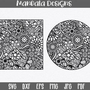 File SVG Mandala - Disegni di sfondo Mandala - Clip Art - File di taglio - File SVG rotondo - Disegno Mandala