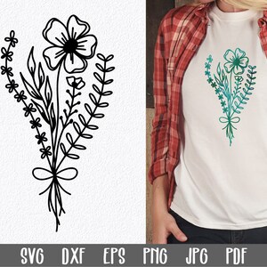 Wildblumenstrauß SVG-Datei - Florale SVG-Schnittdatei - Blumenstrauß SVG - Florale SvG-Datei - Blumenstrauß svg