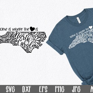 North Carolina Mandala SVG File - Home is Where the Heart Is State SVG Cut File - State Clip Art - Art Print - svg - png - dxf - eps - jpg