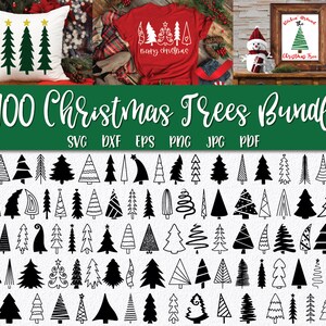 Christmas Trees SVG Bundle - 100 Christmas Tree Cut Files - Christmas SVG Bundle - Christmas Tree Files