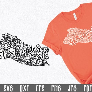 Plik SVG El Salvador - Plik SVG El Salvador Mandala Cut - Mandala Clip Art - Wydruk artystyczny - Plik SVG Mandala El Salvador - Plik sublimacji