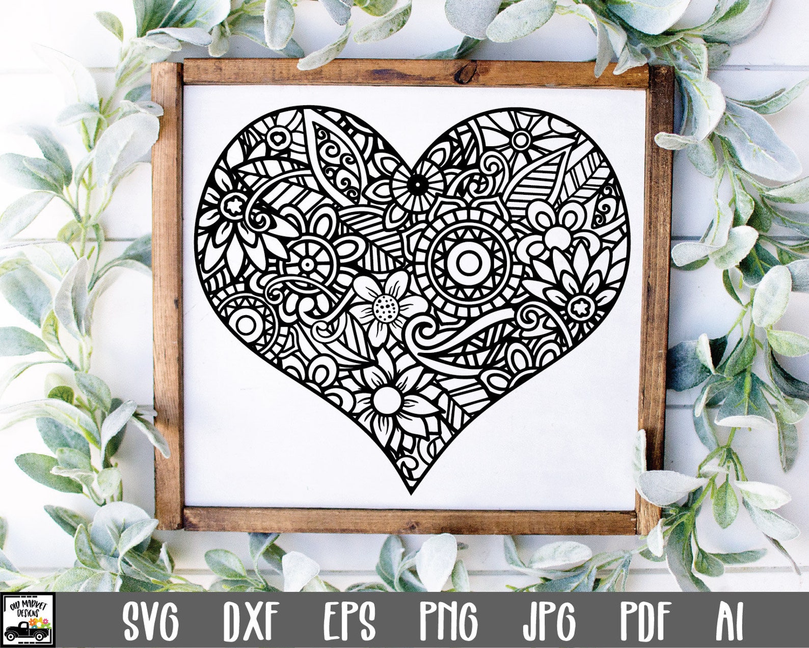 Heart Mandala SVG File - Mandala Heart SVG Cut File - Clip Art ...