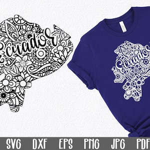 Ecuador SVG File  - Ecuador Mandala SVG Cut File - Mandala Clip Art - Art Print - Mandala Ecuador SVG File - Sublimation File