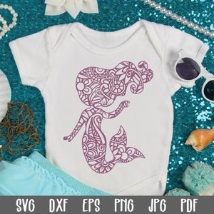 Mermaid Mandala SVG File - Mandala Mermaid SVG Cut File - Clip Art - Printable Art Print - Cutting Files - Mermaid Cut File