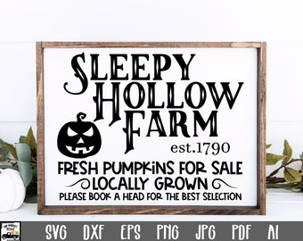 Sleepy Hollow Farm SVG Cut File - Halloween SVG - Clip Art - Printable Art Print - Cutting File - svg - eps - dxf - png - jpg - pdf - ai