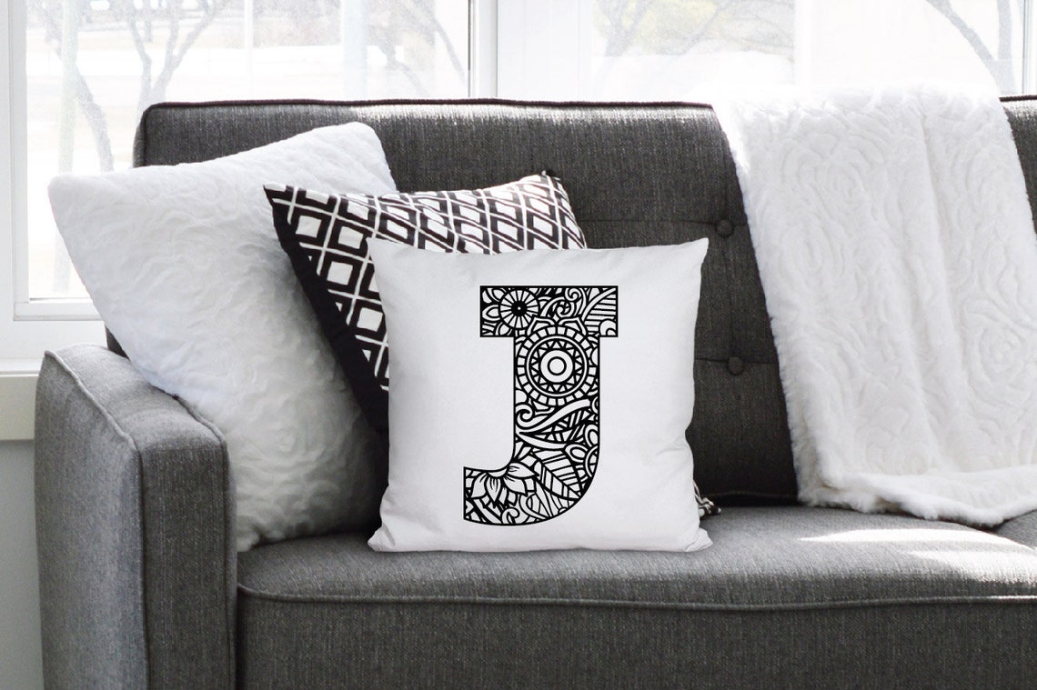 Download Letter J SVG File Mandala Monogram Letter J SVG Cut File ...
